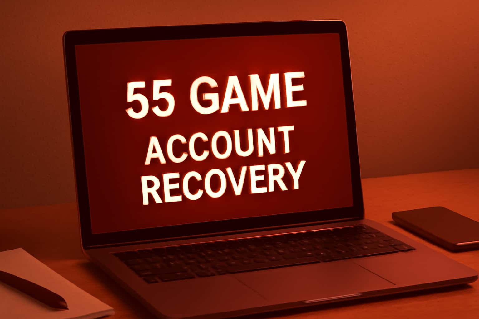 An informative graphic illustrating the 55 Game Account Recovery process.