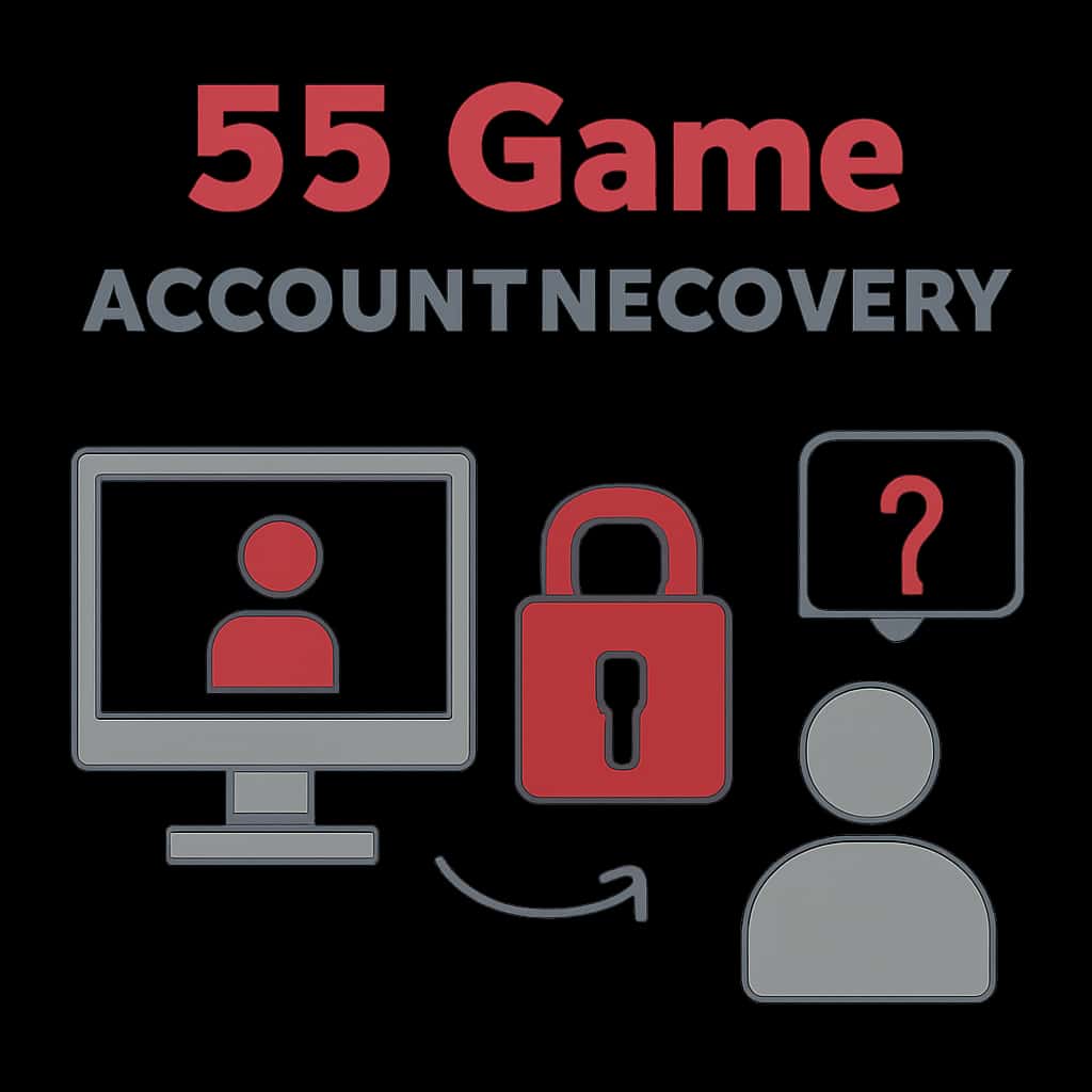 An educational diagram on the 55 Game Account Recovery process.