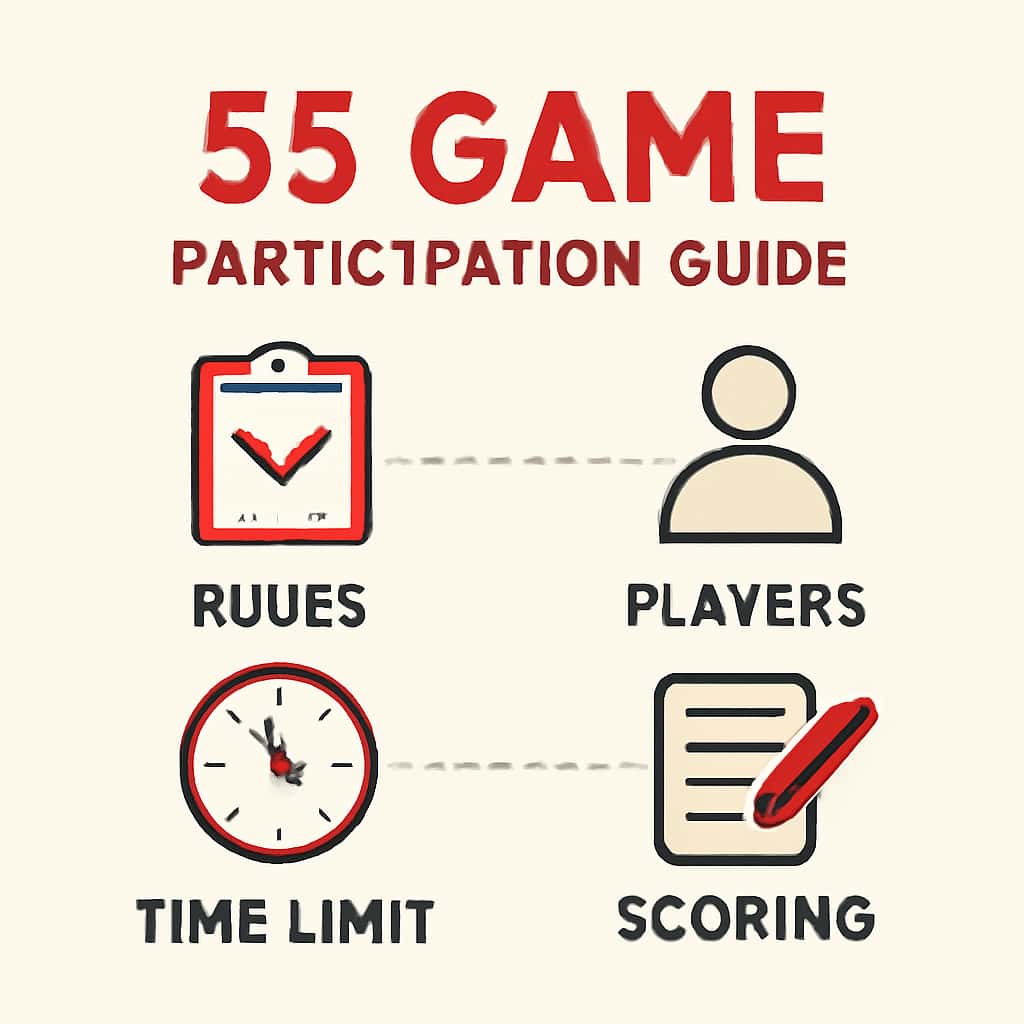 An illustration explaining the participation process in the 55 Game.