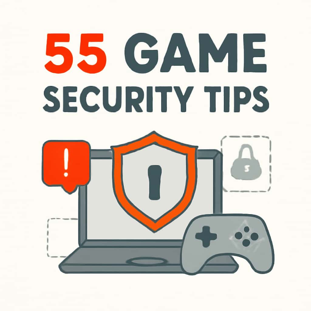 An educational illustration on security measures for online gaming.