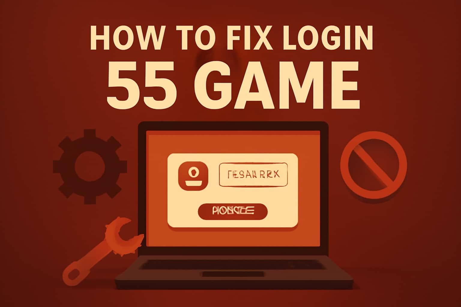 A visual representation of troubleshooting steps for logging into 55 Game.