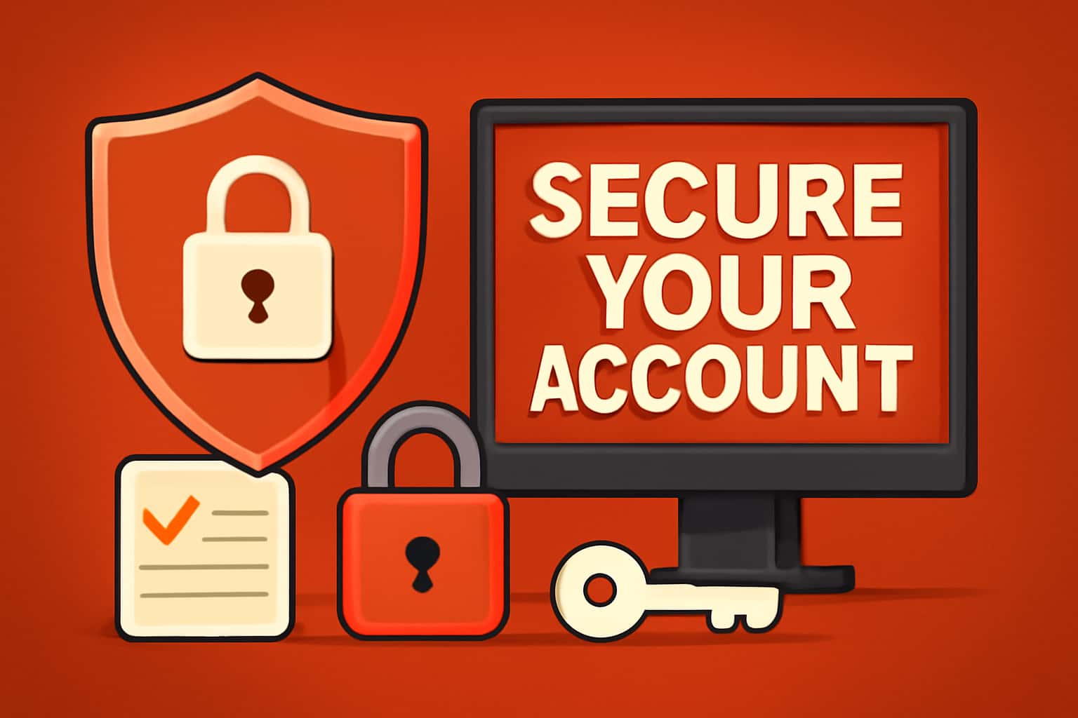 A graphical representation focusing on securing your 55 Game account with technology-themed elements.